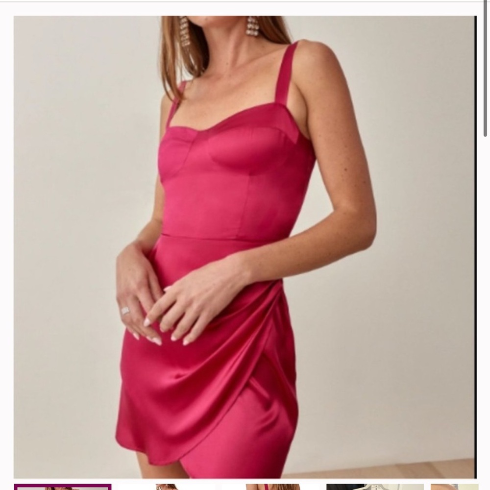 Reformation Elegant Pink Satin Dress